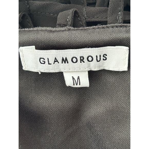 GLAMOROUS Women’s Black Sleeveless Sheer Evening Dress Sz M - Picture 9 of 11